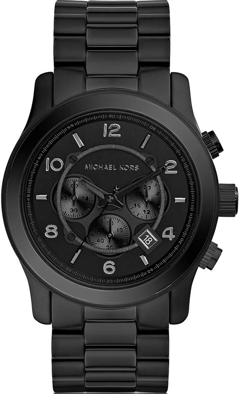 michael kors watch for men black|michael kors matte black watch.